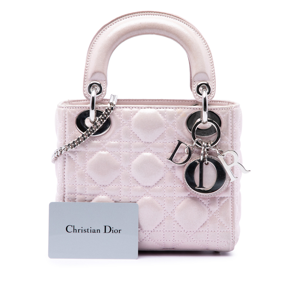 Pre-Loved Dior Mini Iridescent Lambskin Cannage Lady Dior - Picture 7 of 7